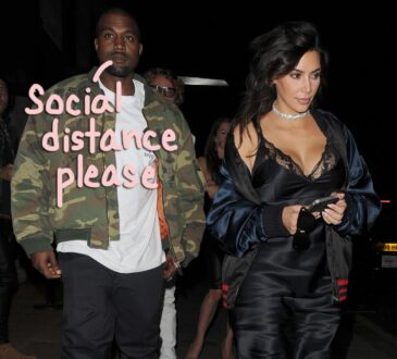 Kim Kardashian and Kanye West pose with all three kids